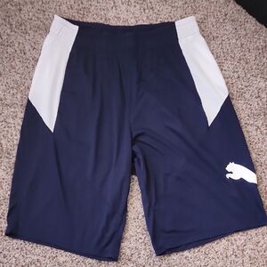Puma Men's Athletic Shorts in Navy and White